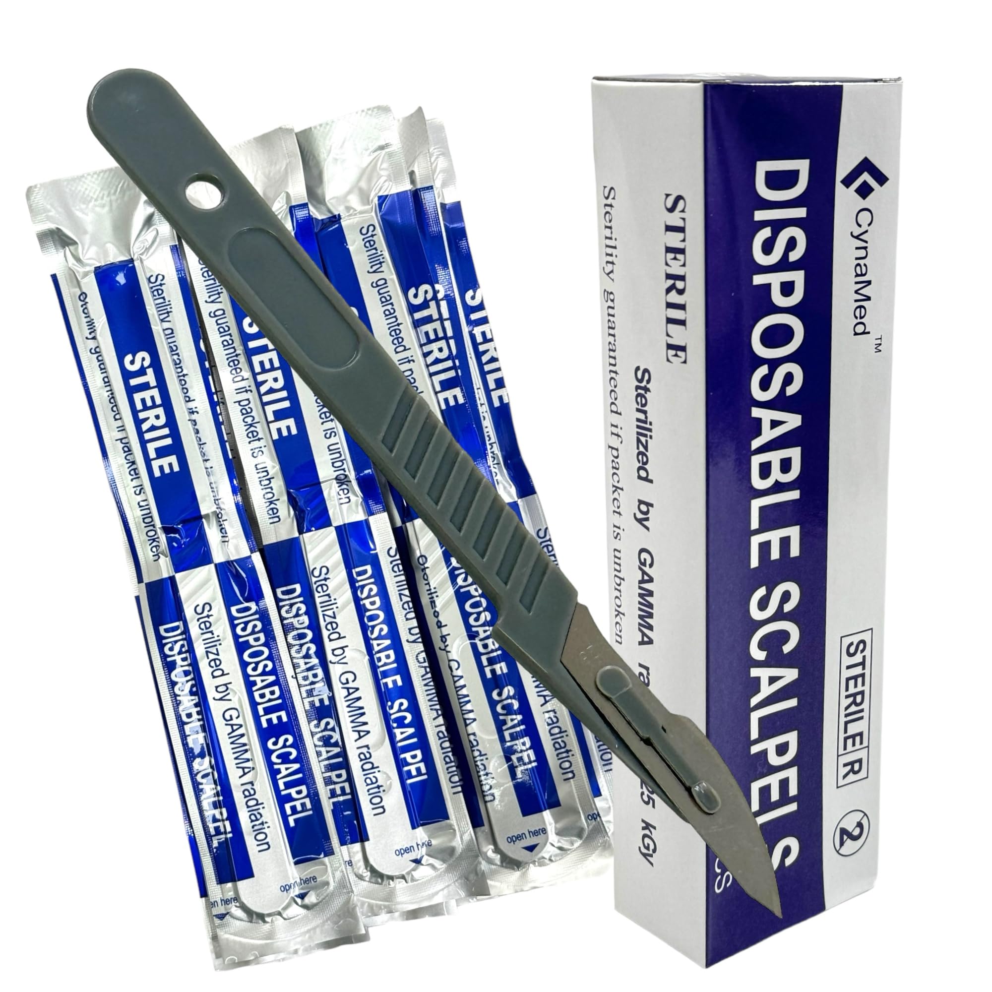 Disposable Sterile Scalpels (10 Pack) - Size #10 High Carbon Steel Blades with Plastic Handle for Dermaplaning, Crafts, Podiatry, Wood Model Making, Mycology, Plant Cutting,Dissecting & More (#23) — Amazon image 2