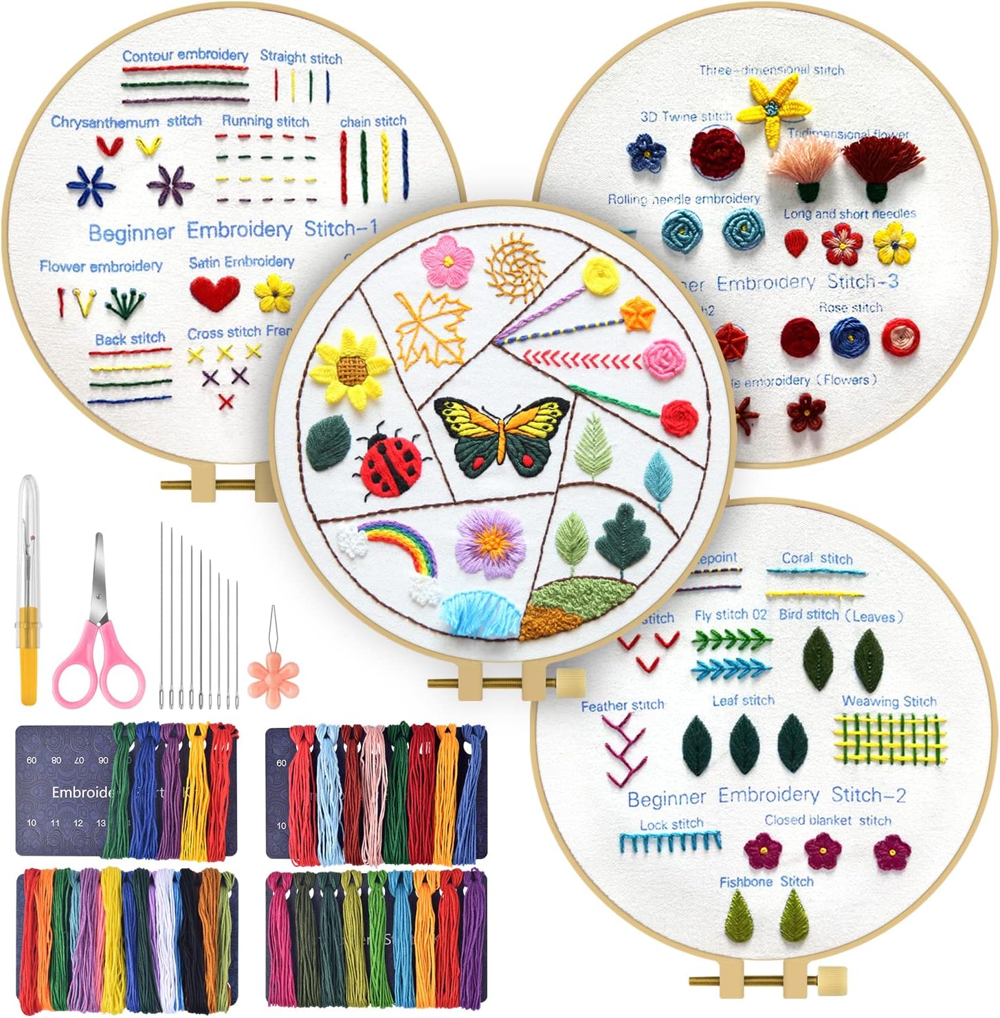 Énorme Lot Broderie DMC - Kits Neufs, Cerceaux, 115+ échevettes Fil à Broder - Occasion