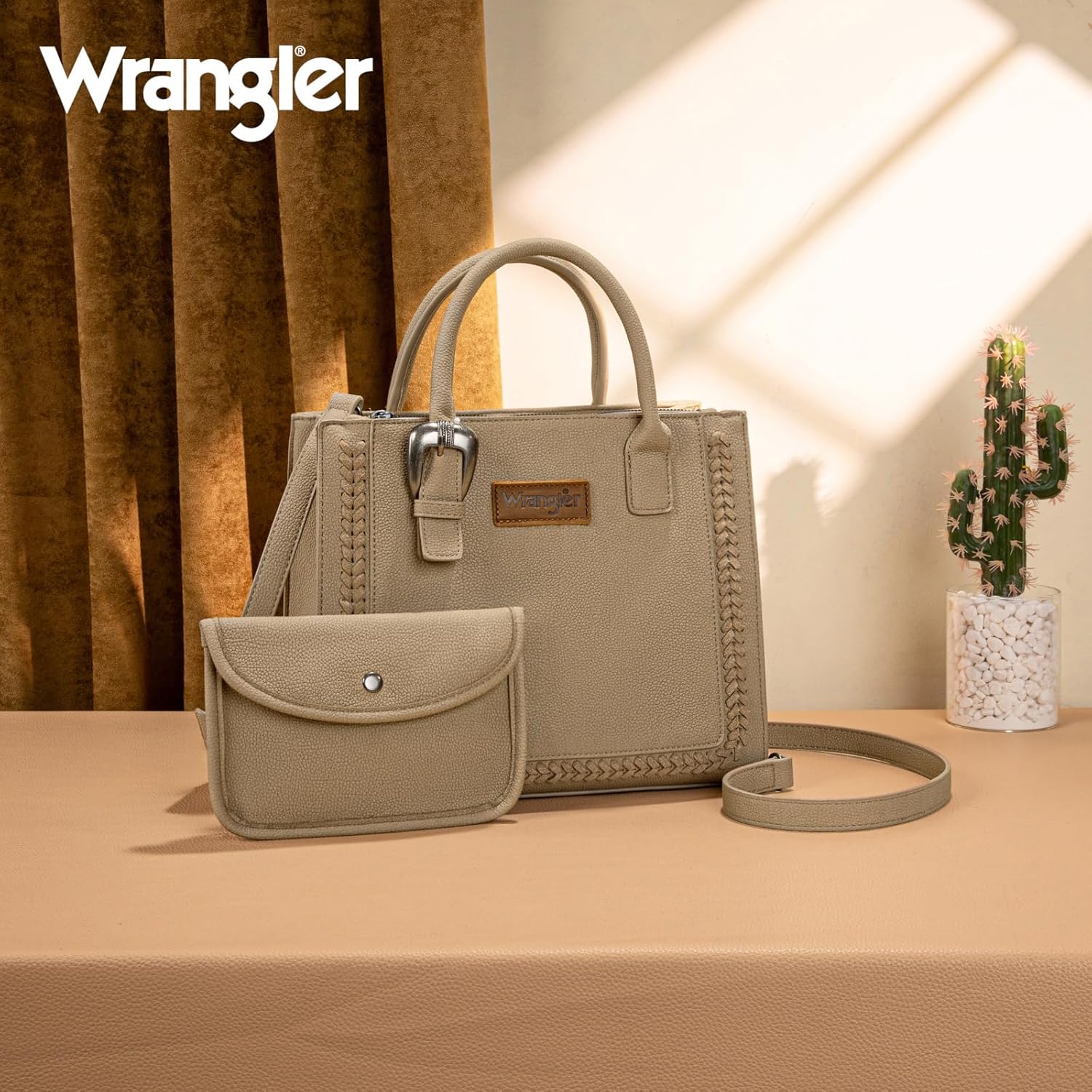 Wrangler Tote Bag for Women Western Cowhide Purse and Wallet Set - Image 7