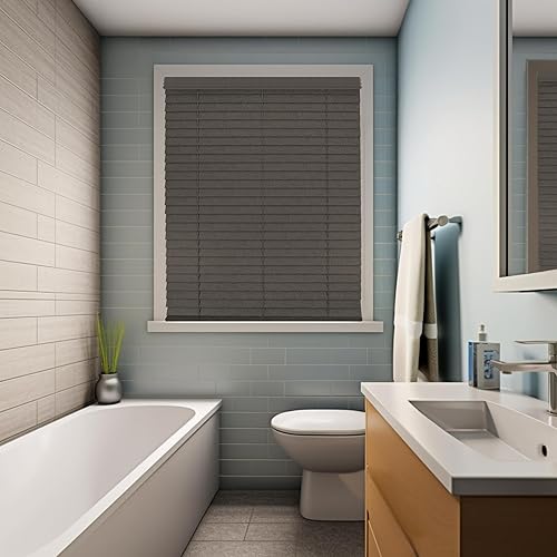 Miniatura 5 de CHICOLOGY Persianas de madera sintética, persianas de madera, persianas de ventana, tratamientos de ventana, persianas y persianas, persianas para