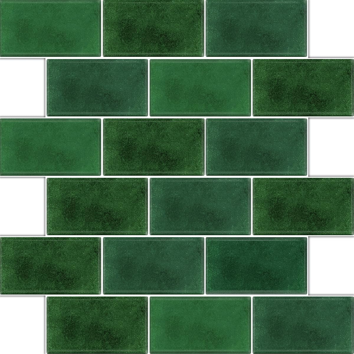 BSABSAQAA 10 Sheets Backsplash Tile Peel and Stick for Kitchen 12"X12"Adhesive Back Splash Wall Sticker on Renter Friendly for Bathroom Dark Green