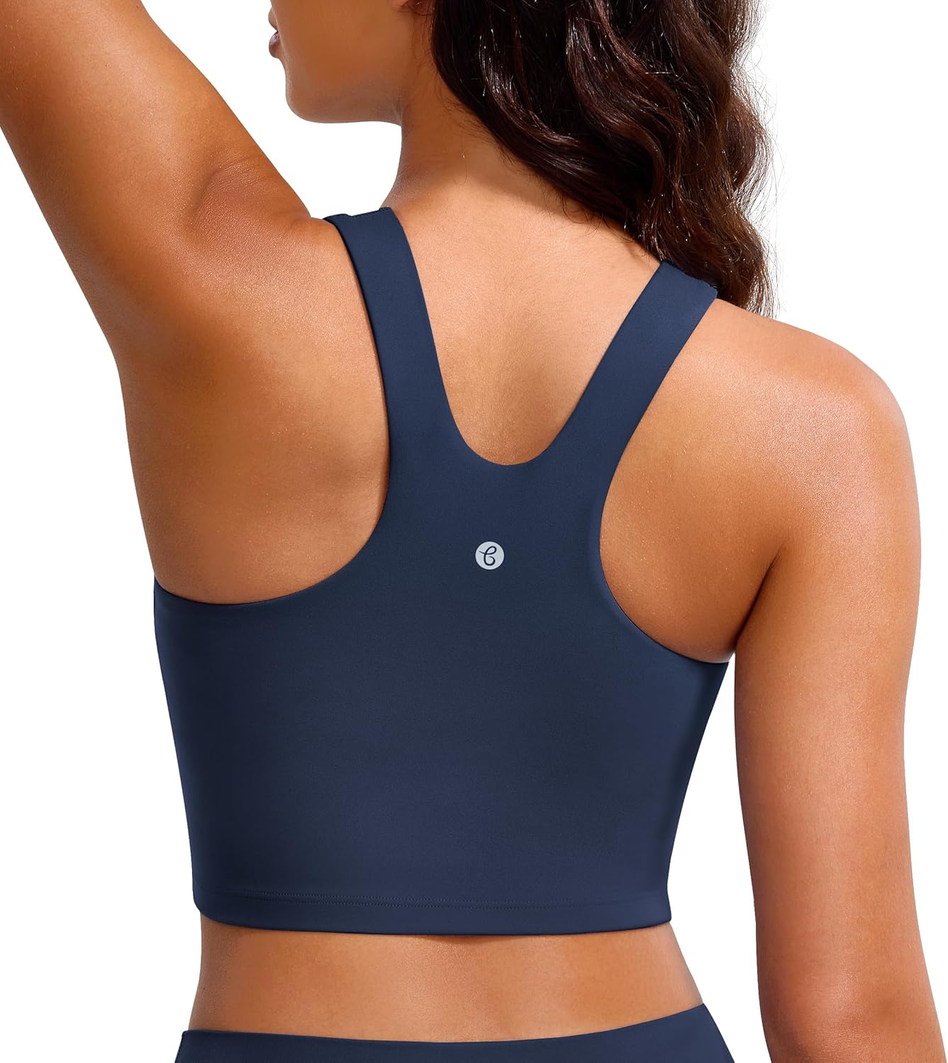 BAYDI Clouduxi High Neck Sports Bras for Women - Padded Workout Tank Tops with Built in Bra Racerback Gym Yoga Crop Top