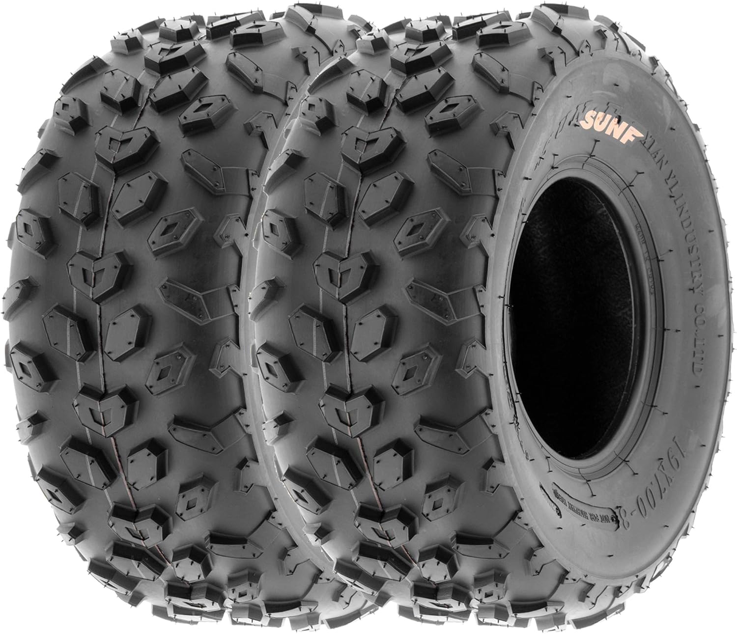 SunF Set 2 ATV Tires 19x7-8 Knobby 19x7x8 Light Weight 6 PR A014
