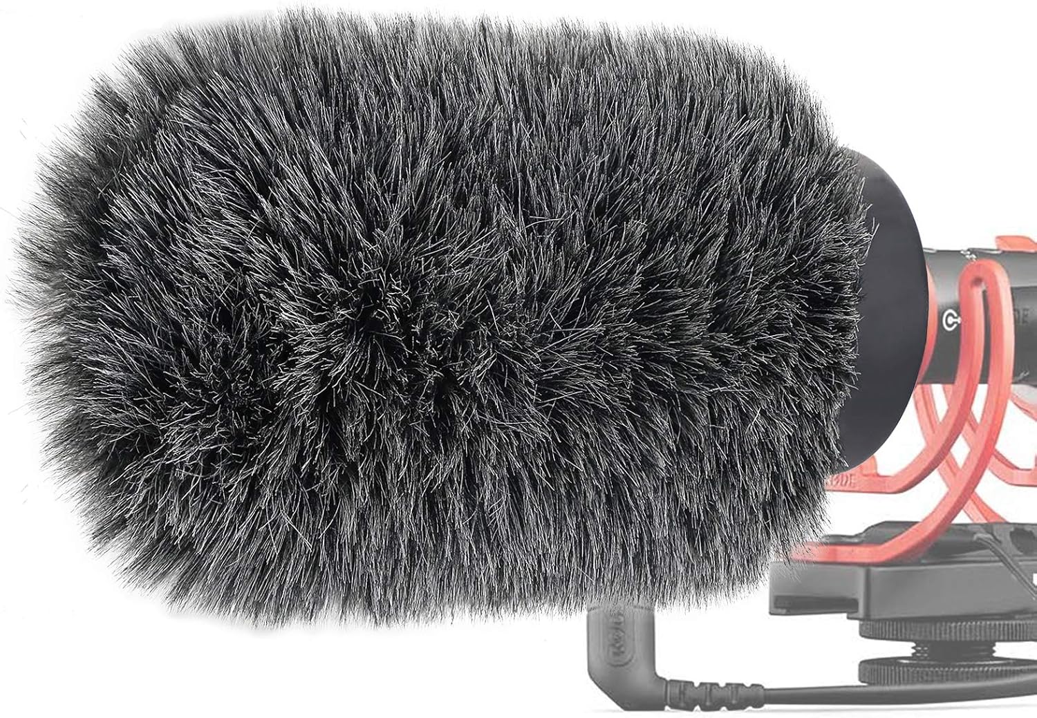 YOUSHARES NTG Furry Microphone Wind Shield - Windscreen/Windmuff for Rode VideoMic NTG and Microphones with Maximum Slot Length of 100mm (3.9") and Diameter of 18-24mm (Shag, Gray)