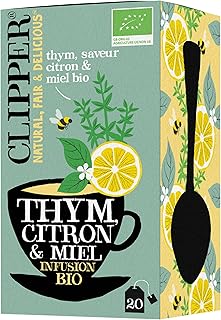 CLIPPER - Infusion Bio - Thym, Citron et Miel - 20 Sachets d'Infusion - 1 Paquet