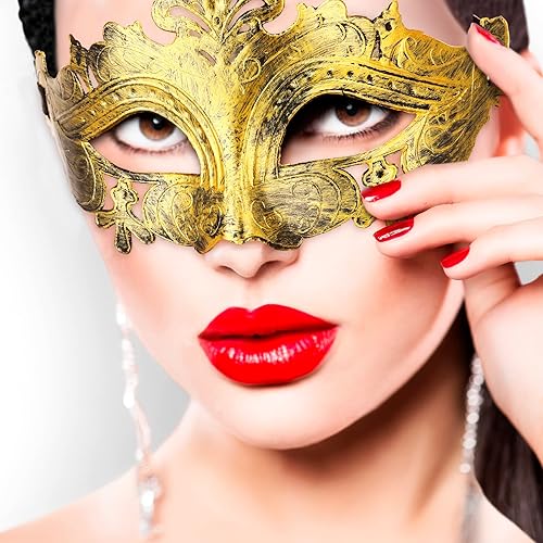 Miniatura 6 de Yunsailing 40 máscaras de mascarada de Mardi Gras máscaras venecianas vintage antiguas para cosplay