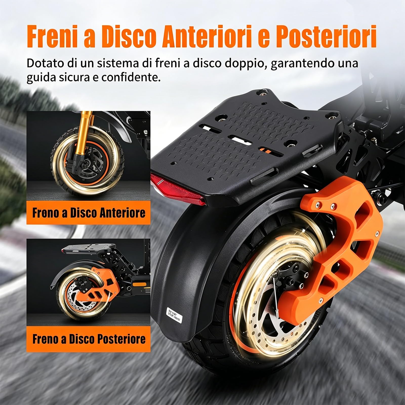 Monopattino Elettrico Ad Alta Velocità per Adulti, Limitatore Di Velocità Sbloccabile, Batteria Da 48v 18ah, Schermo Ad Alta Definizione, Pneumatici Da 10 Pollici, Pedana Larga