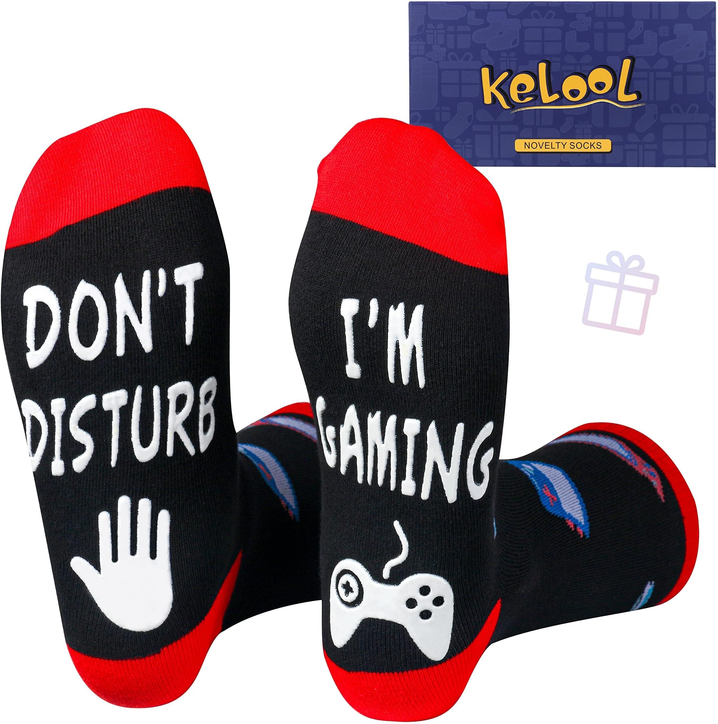 Fathers Day Socks Gifts for Men Dad Do Not Disturb I'm Gaming Funny Men Sock Gifts From Daughter Wife Son Kids Teen