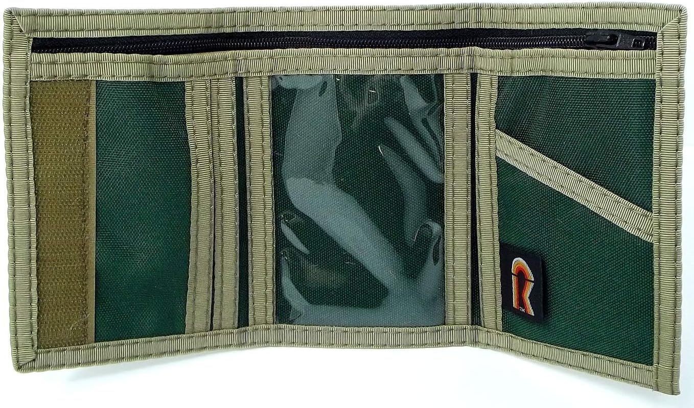 Rainbow of California Men's Trifold Wallet Inside ID Hunter Green Made in USA