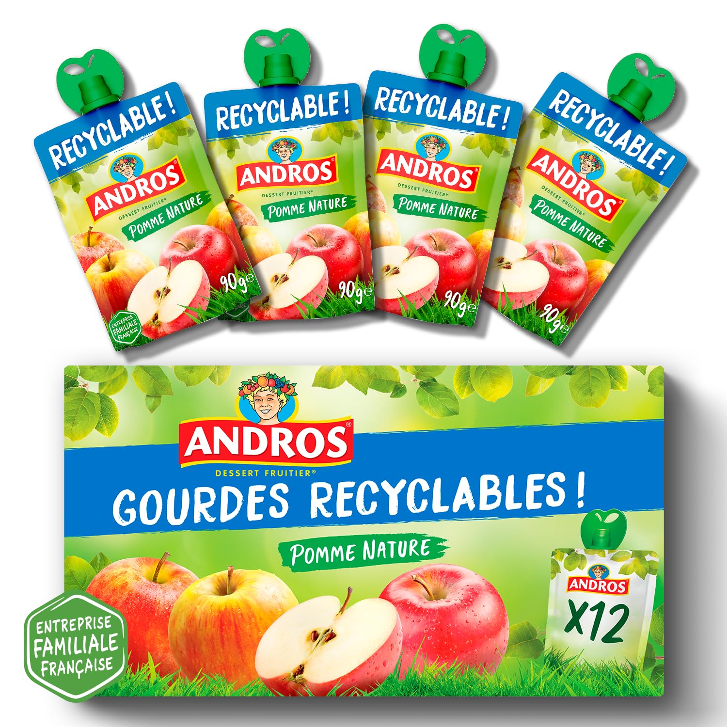 ANDROS GOURDES POMME NATURE 12X90G