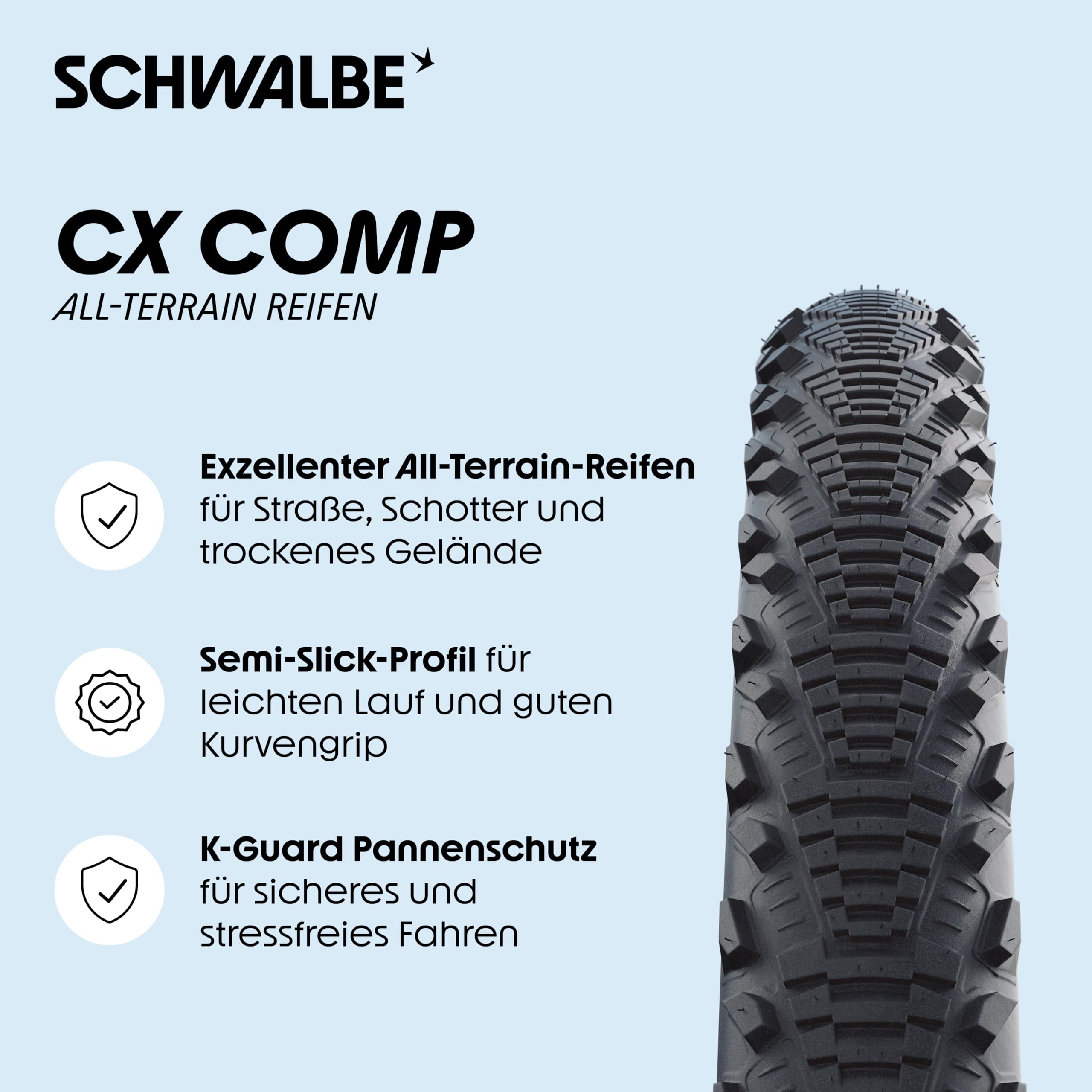 schwalbe mtb reifen 28 zoll Fahrradreifen CX Comp – 20 bis mit Semi-Slick-Profil – Allterrain Reifen - für Straße, Schotter und Gelände rotary gear Colour:Urban Green/Black Fahrradtaschen für Radtour oder