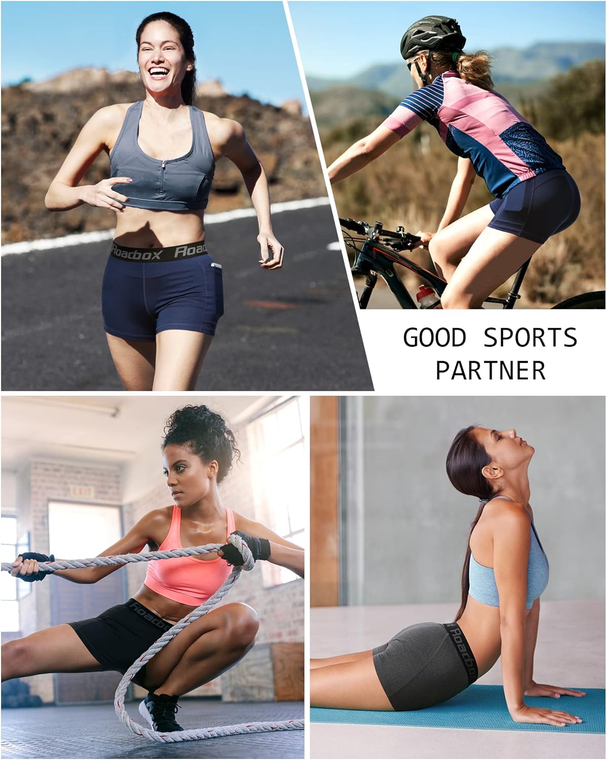 Roadbox 3" Women's Volleyball Spandex Shorts with Pocket/Non-Pocket, 2/3 Pack Compression Shorts for Workout Running Gym Yoga - Image 5