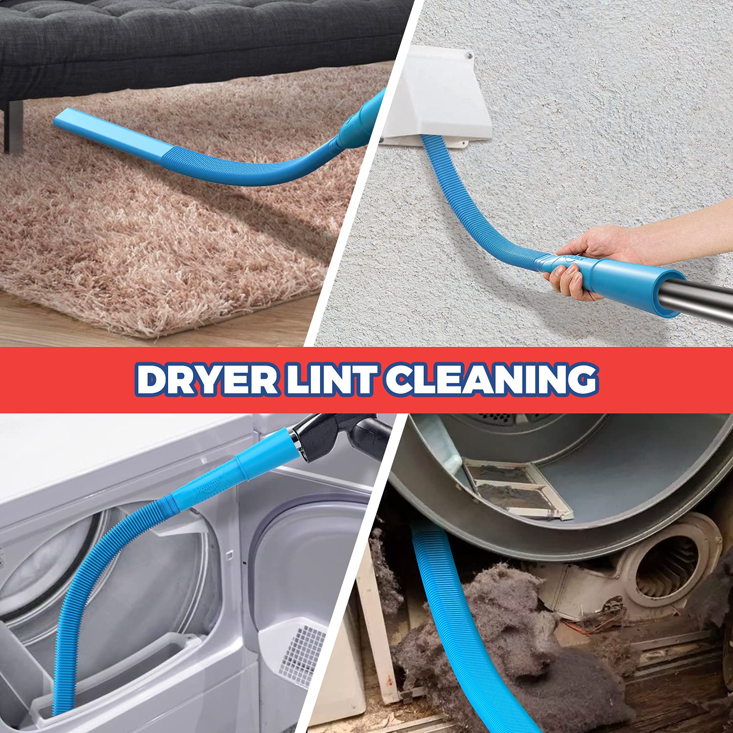 Buy Holikme Dryer Vent Cleaner Kit Flexible Lint Brush with Drill