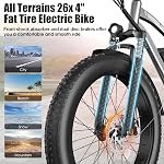 Funhang Vélo électrique pour adultes, Peak 1000W Ébike, 60Miles Vélo de montagne électrique, 26" Vélo électrique Fat Tire avec 48V 13AH Batterie, rack arrière, suspension avant, 7 Vitesse, UL 2849 Certifié