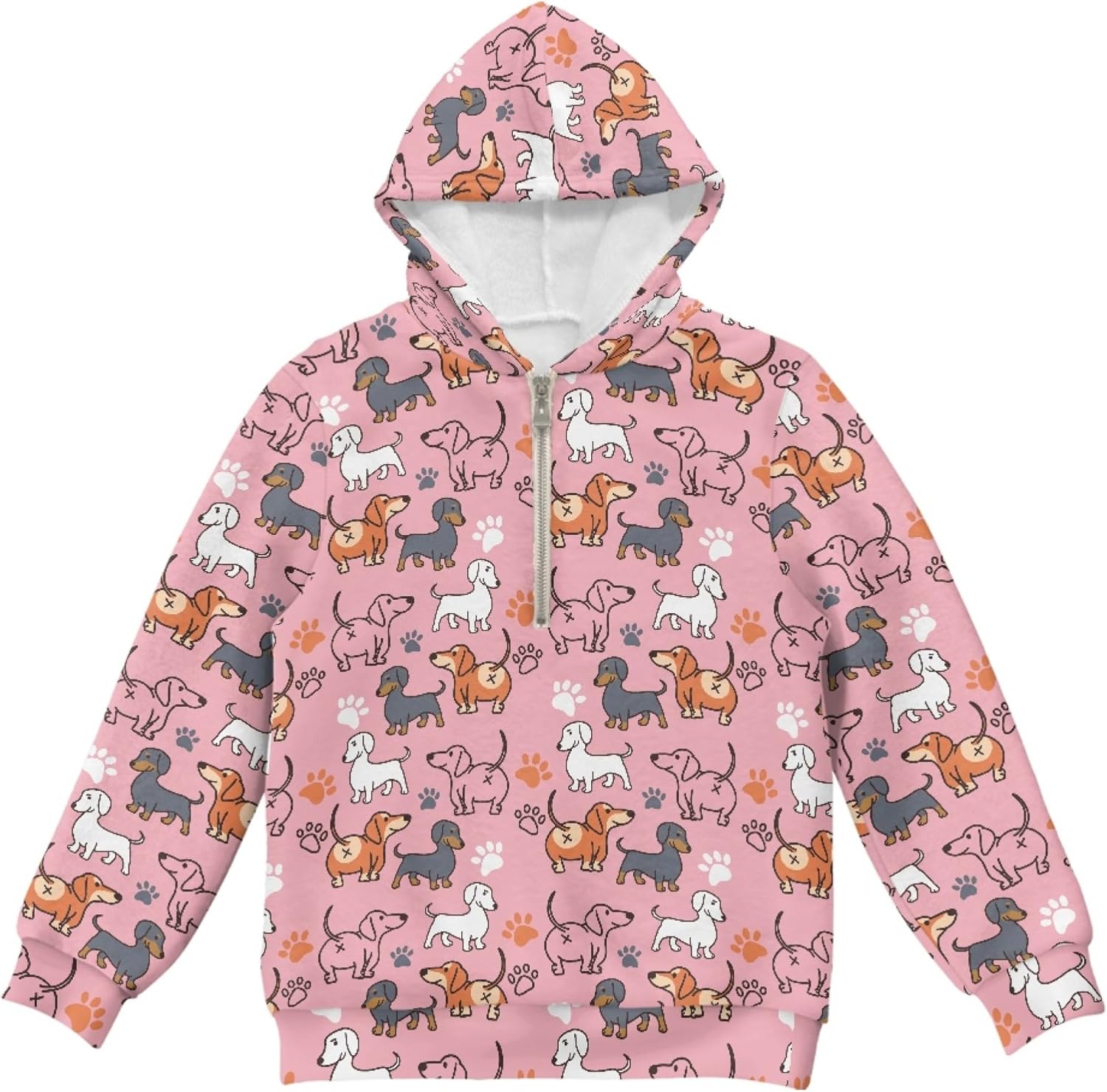 Hawapod Cute Hoodies For Teen Girls Oversized Pullover Sweatshirts Half Zip Long Sleeves Hoodie With Pockets Size 4-15