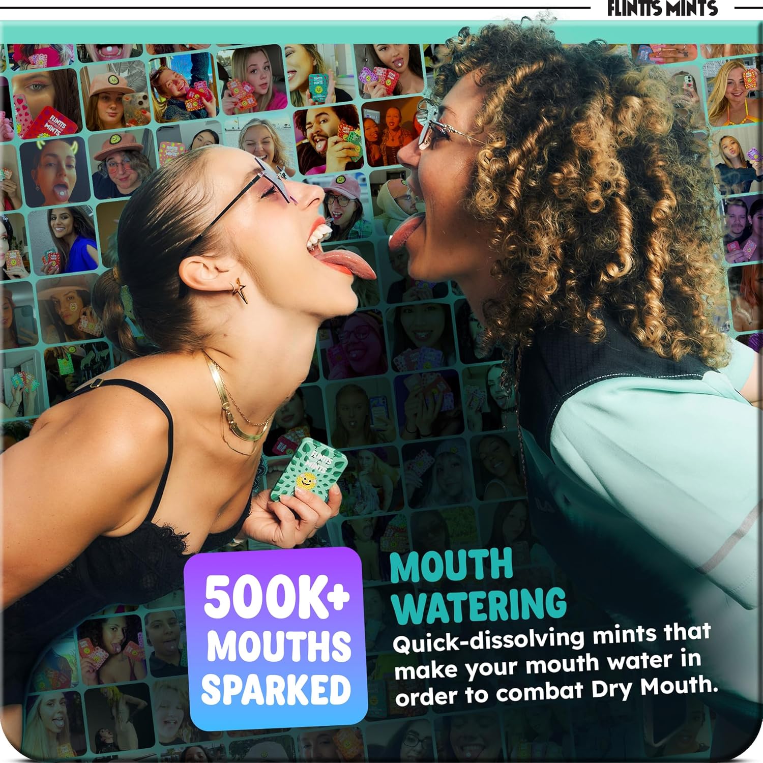 Flintts Mints After Party Pack – Balas de Menta Sem Açúcar para Alívio da Boca Seca e Frescor – Suporte Vegano à Saúde Bucal com Efeito Brilhante – Pacote Portátil para Viagens - Imagem 8