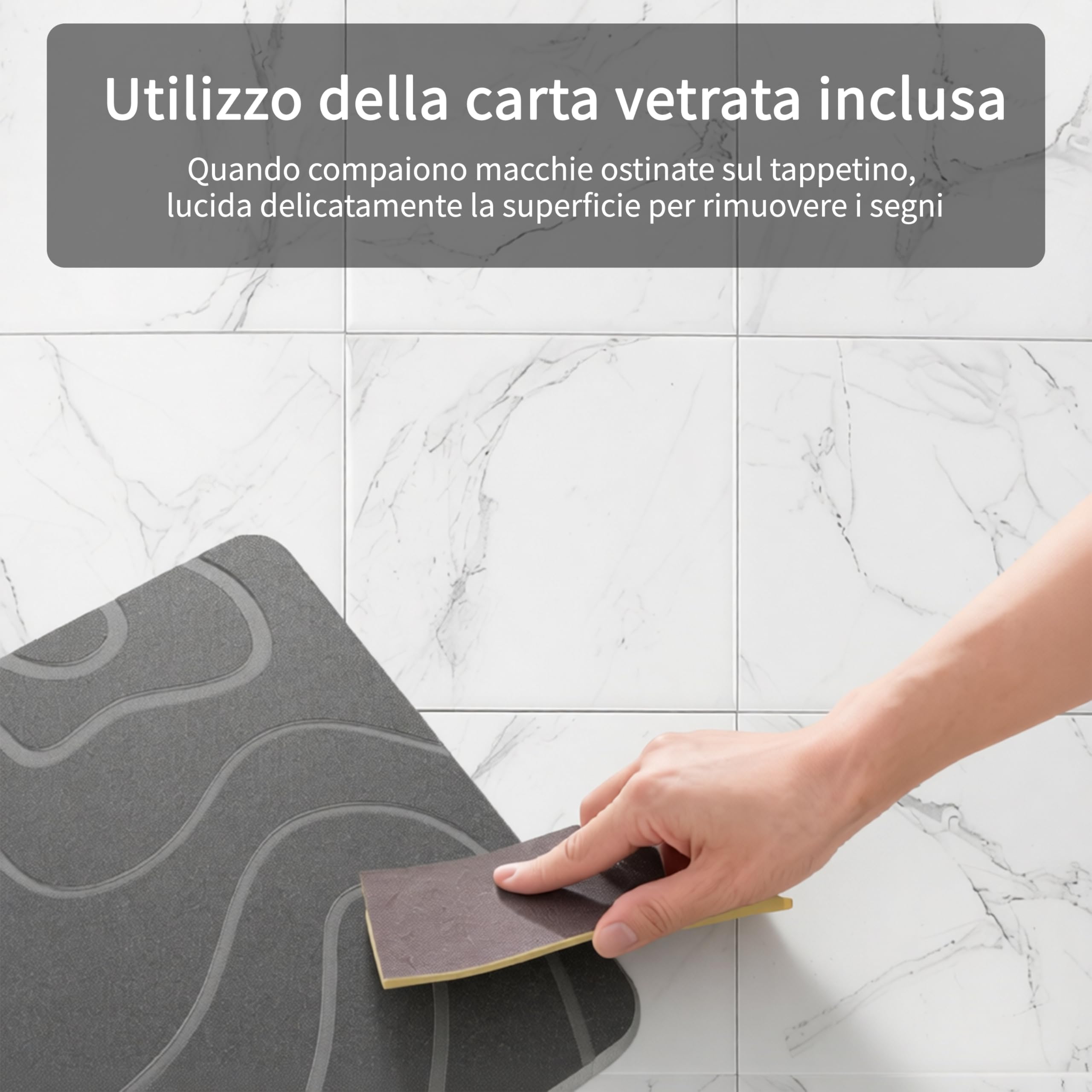 Tappetino da Bagno in Diatomite, Tappetino Assorbente in Pietra a Asciugatura Rapida, ad asciugatura rapida, grande, antiscivolo (Modello B, 39X60cm)