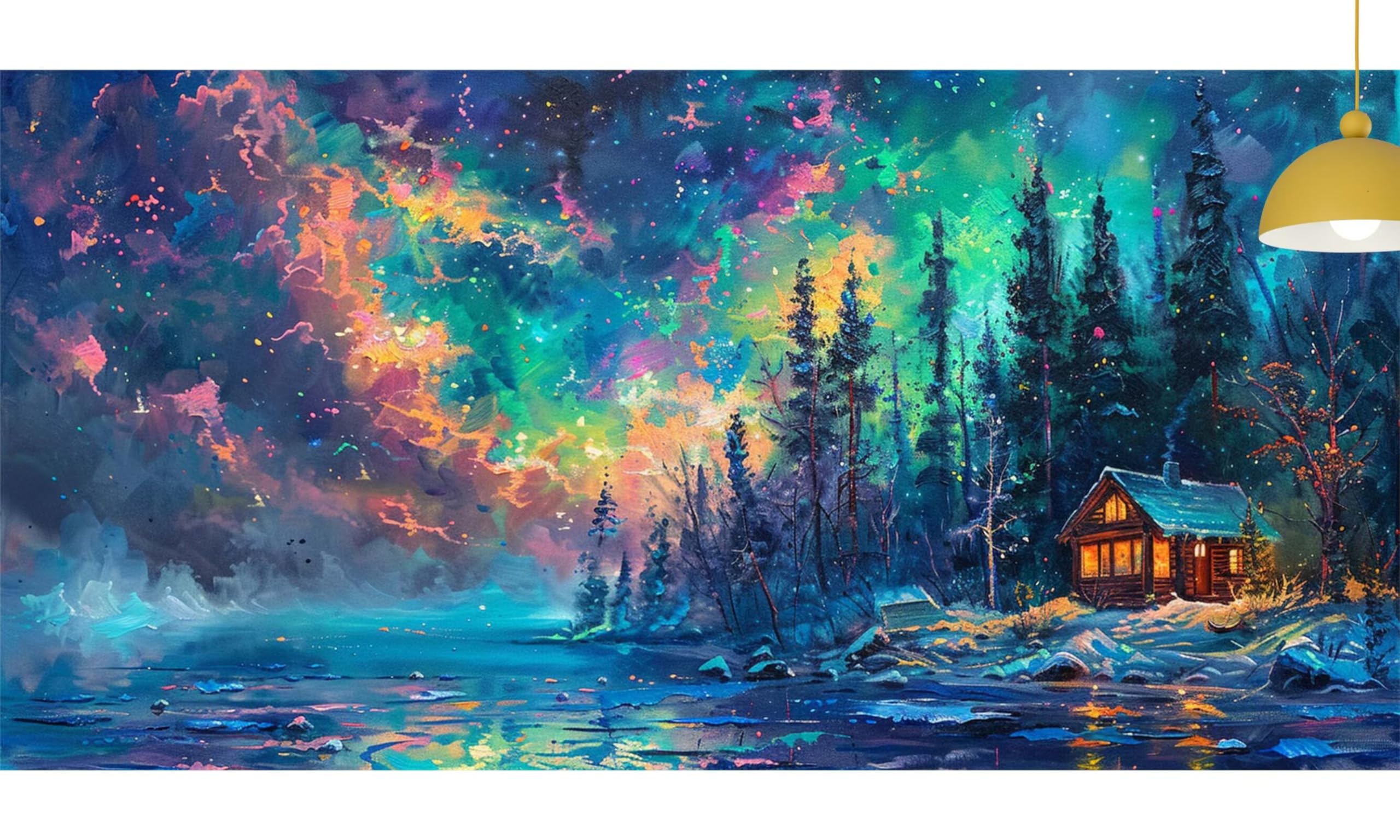 Aurora Diamond Art Landscape Diamond Painting Arts and Crafts dla dorosłych, zestaw do malowania diamentami 5D, dorosłych, Crysta, haft krzyżykowy, rękodzieło, obrazy, zestaw do haftowania dla