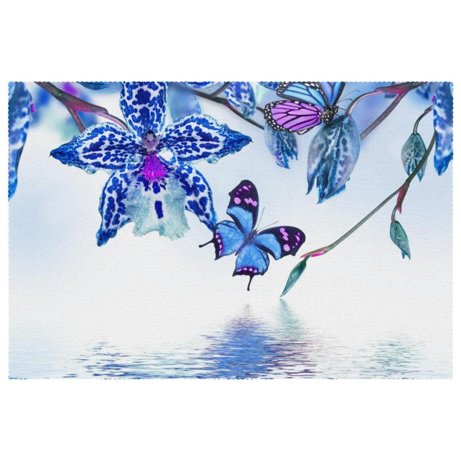 Set de table motif papillon élégant lot de 6 protections de table