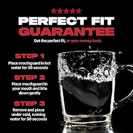 SAFEJAWZ Sports Mouthguard Slim Fit, Adult and Junior Mouth Guard with Case for Boxing, Basketball, Lacrosse, Football, MMA, Martial Arts, Hockey and All Contact Sports (Adult 12+ Years, Black)