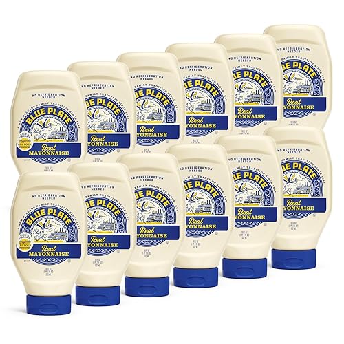 Blue Plate Real Mayonnaise, botella exprimible para servicio de alimentos de 18 onzas líquidas (paquete de 12)