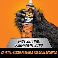 Vista 2 de Gorilla Pegamento de tela impermeable tubo de 2.5 onzas, transparente, (paquete de 1)