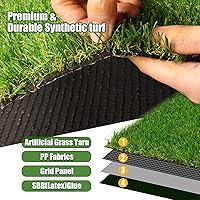 Vista 3 de Heyroll Césped Artificial Realista, 3 pies X 18 pies Césped Artificial Sintético Falso, Alfombra de Césped Verde de 20MM para Mascotas, Perros