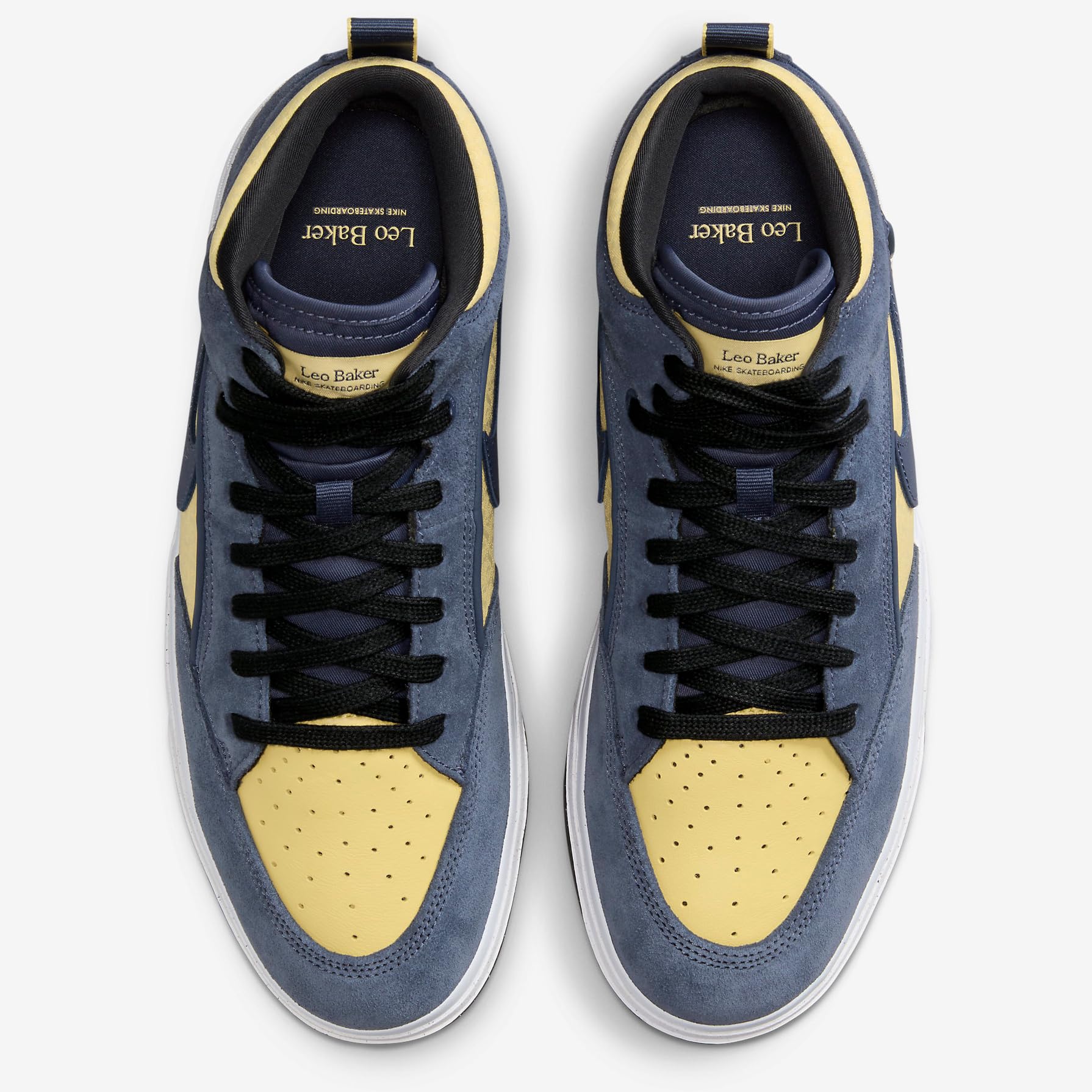 Nike SB React Leo Skate Shoes (DX4361-400, Thunder Blue/Saturn Gold/Soft Yellow) Size 11