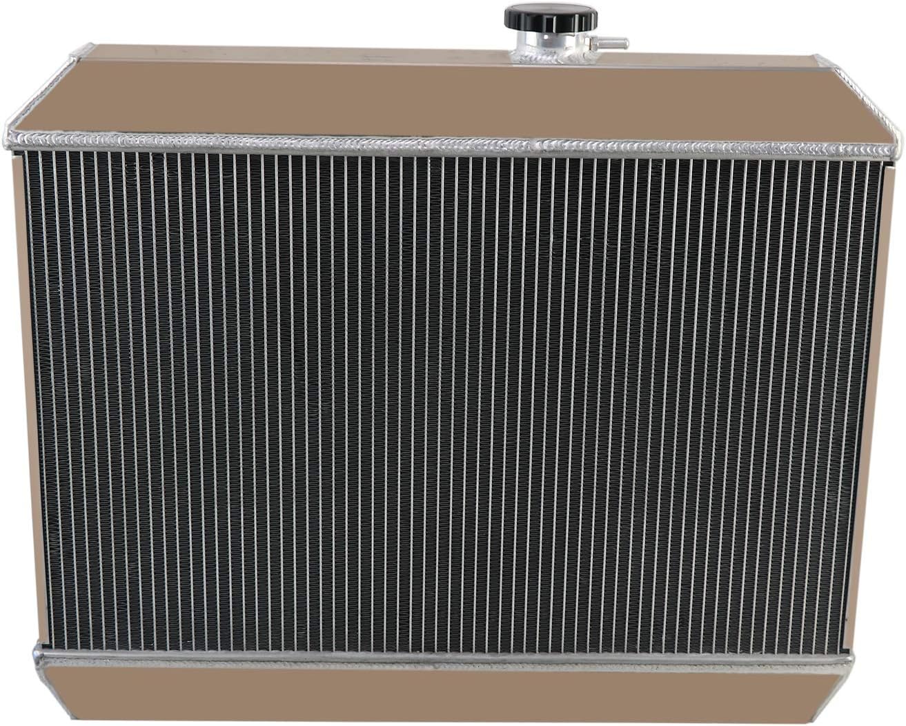 ALLOYWORKS 4 Row Full Aluminum Radiator For 1965 1967 1966 Pontiac LeMans Tempest GTO 5.3L V8 Engine GAS Radiators, Downflow Radiator
