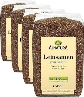 Alnatura Bio Leinsamen Geschrotet, 400 g (Packung mit 4)