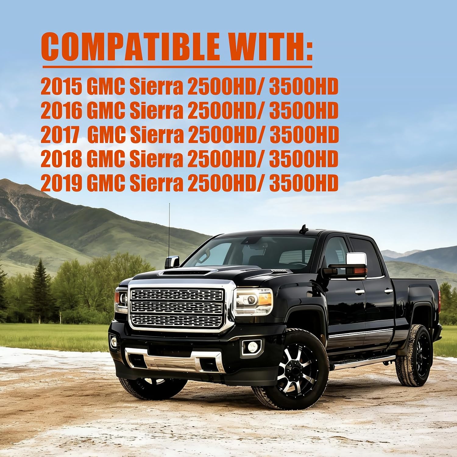 Upgrade Premium LED Fog Light Assembly, Clear Waterproof Front Bumper Driving Lamps Kit Compatible with 2015-2019 GMC Sierra 2500HD/ 3500HD DOT Approved