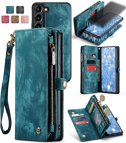 Miniatura 82 de SZHAIYU 2 in 1 Detachable for Samsung Galaxy S23 Ultra Wallet Case with Card Holder, Retro Premium Flip Leather Cover Magnetic Zipper Pocket Phone