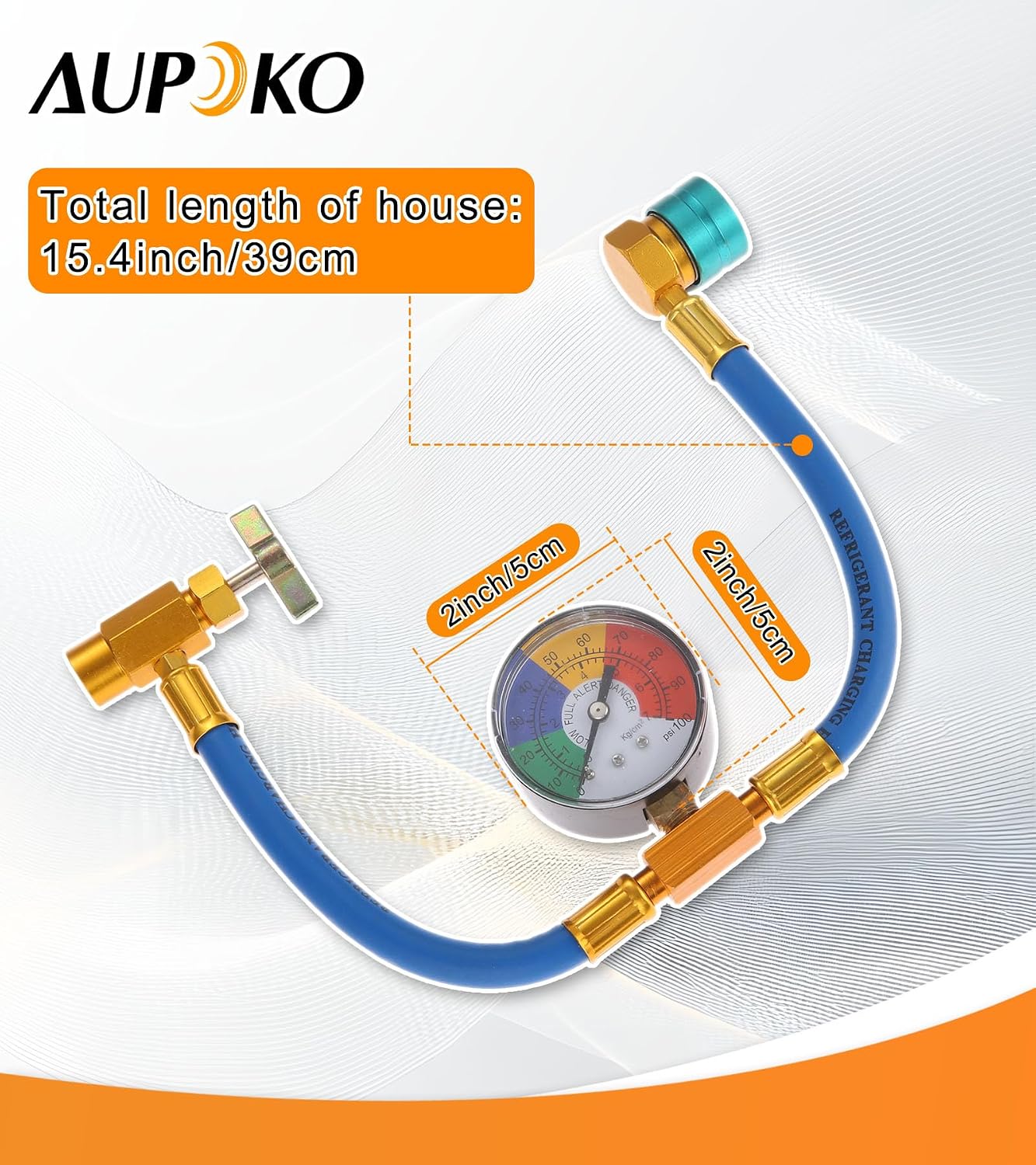 Aupoko R1234YF Refrigerant Charge Hose Kit, with 1/2’’ LH Self-Sealing Can Tap Opener, R1234YF Low Side Quick Coupler, for Air Condition Refrigerant System