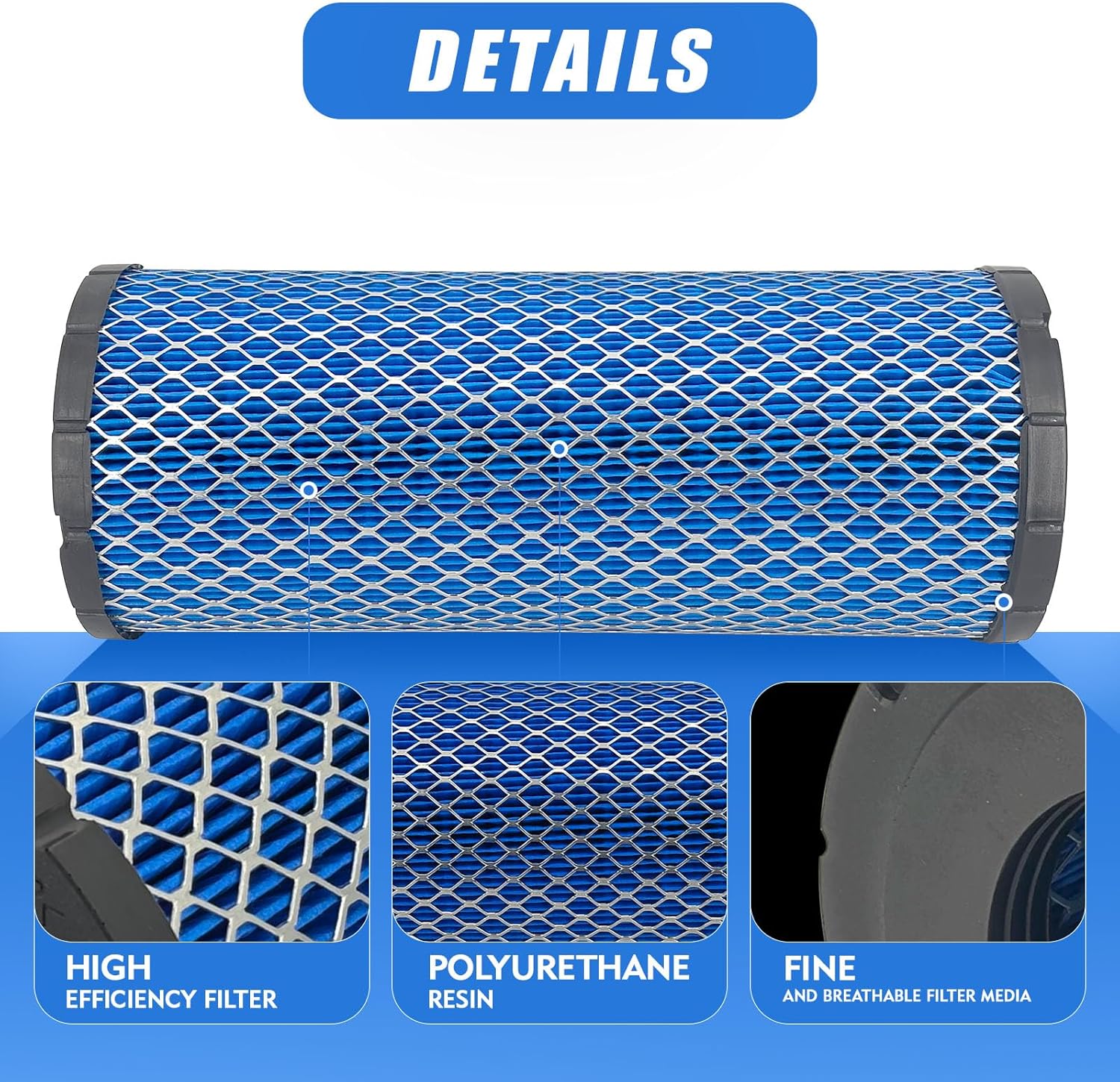 6PCS 7082115 7081937 Air Filter for Polaris 2016-2025 Side By Side GENERAL XP 4 1000, RZR S 4 900 1000,RZR Trail S 900 1000, RANGER CREW XD 1500, Deluxe EPS Ride Command Edition Premium Sport Ultimate