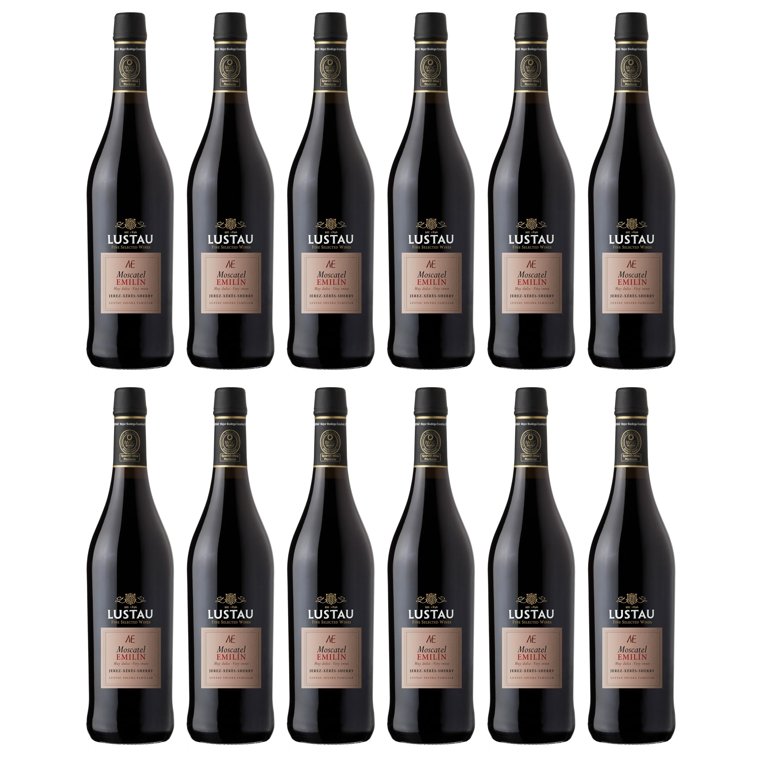 Lustau Solera Familiar Moscatel Emilín Sherry Süss Spanien inkl. FeinWert E-Book (12 x 0.75 l)