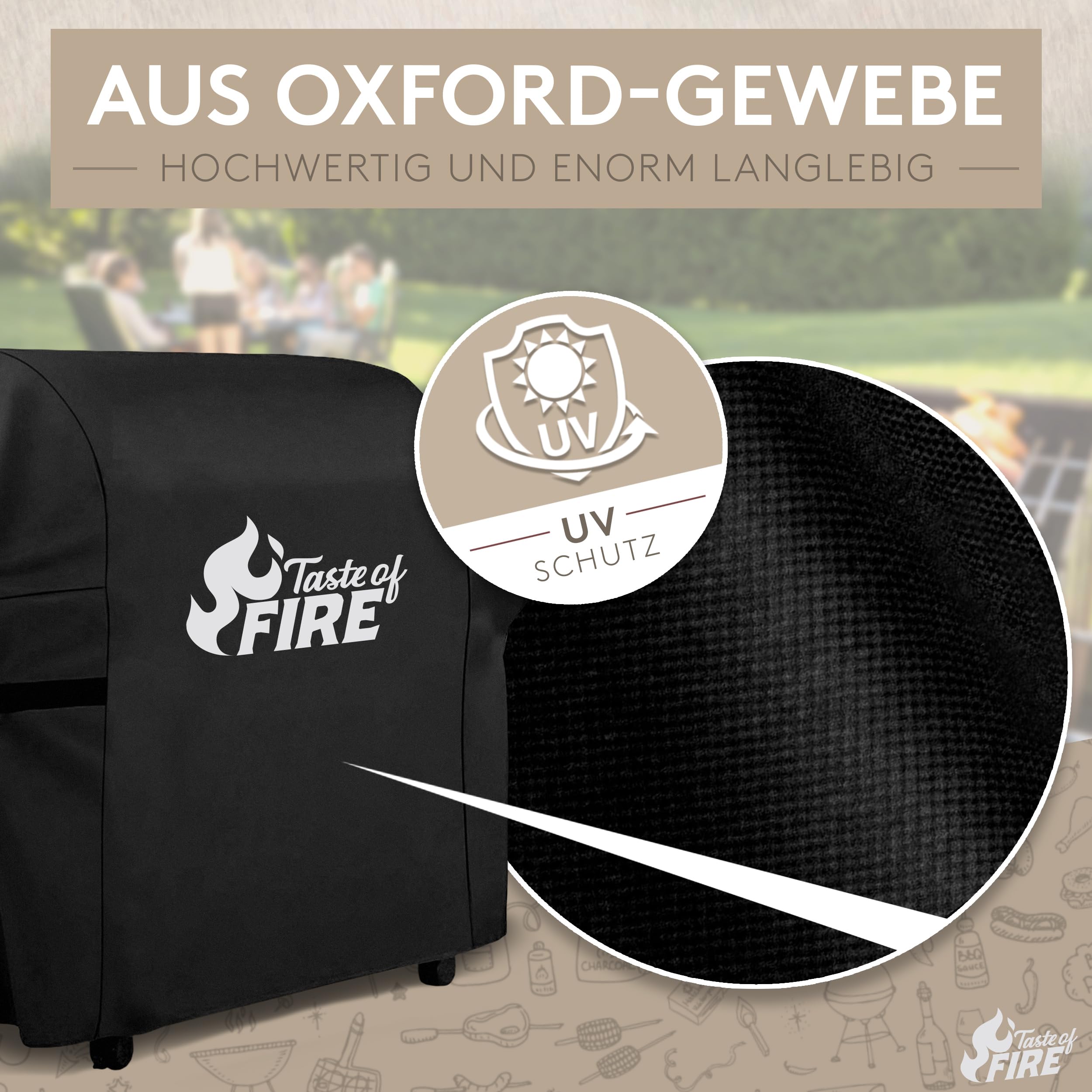 BBQ – Funda para Barbacoa [122 cm x 61 cm x 147 cm] – Funda innovadora para Barbacoa Resistente a la Intemperie e Impermeable [100%]