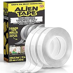 Bell+Howell Alientape Nano Double Sided Tape, 21-ft Multipurpose Removable Adhesive Transparent, Grip Mounting Washable Strong Sticky Heavy Duty for Carpet Photo Frame Poster Décor - As Seen On TV