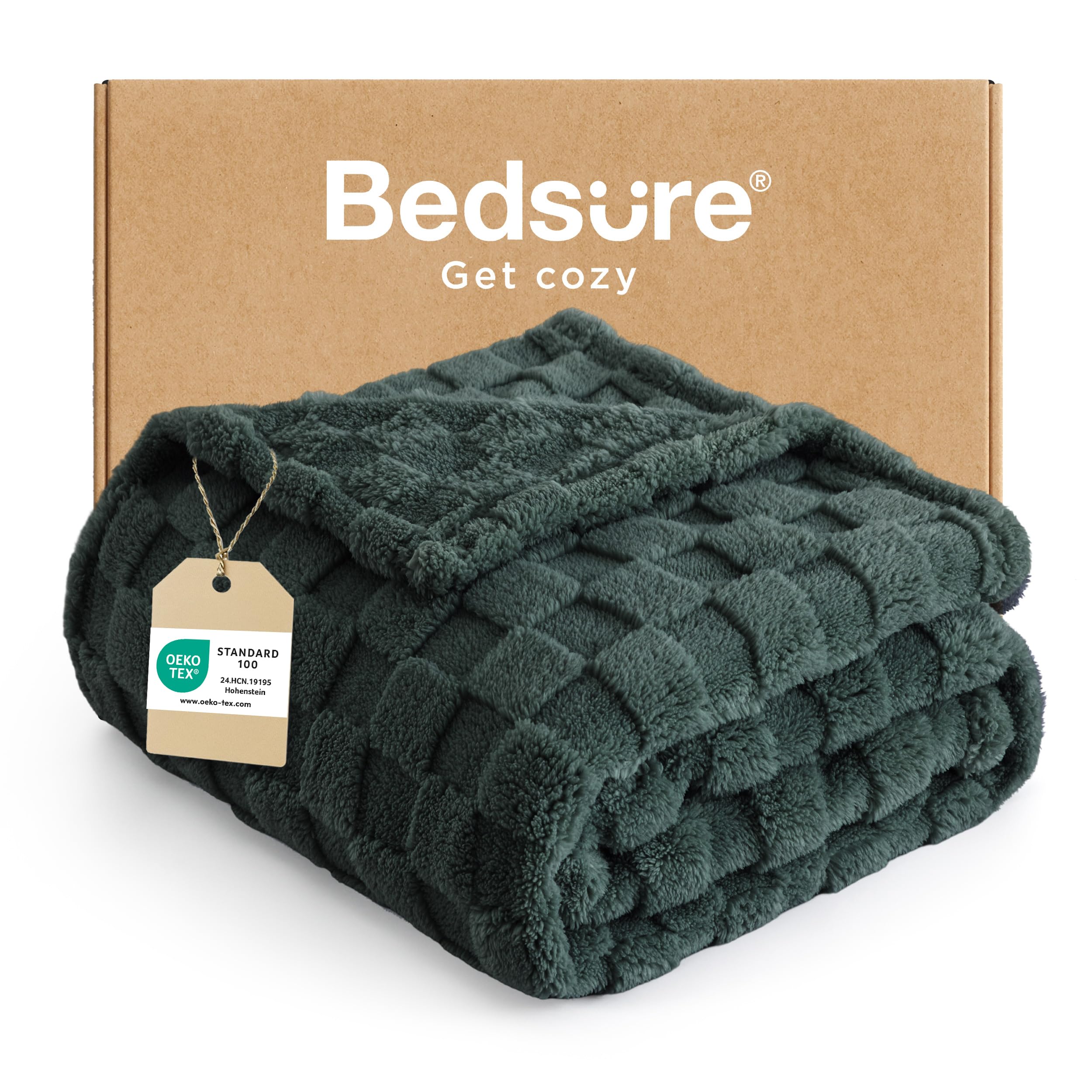 Bedsure Bed Blankets King Size - Fleece Blanket Fluffy Cosy Warm Blankets, Soft Cute Double Size Throw Gifts for Women and Girls, Dark Grey, 230x270 cm — view 71
