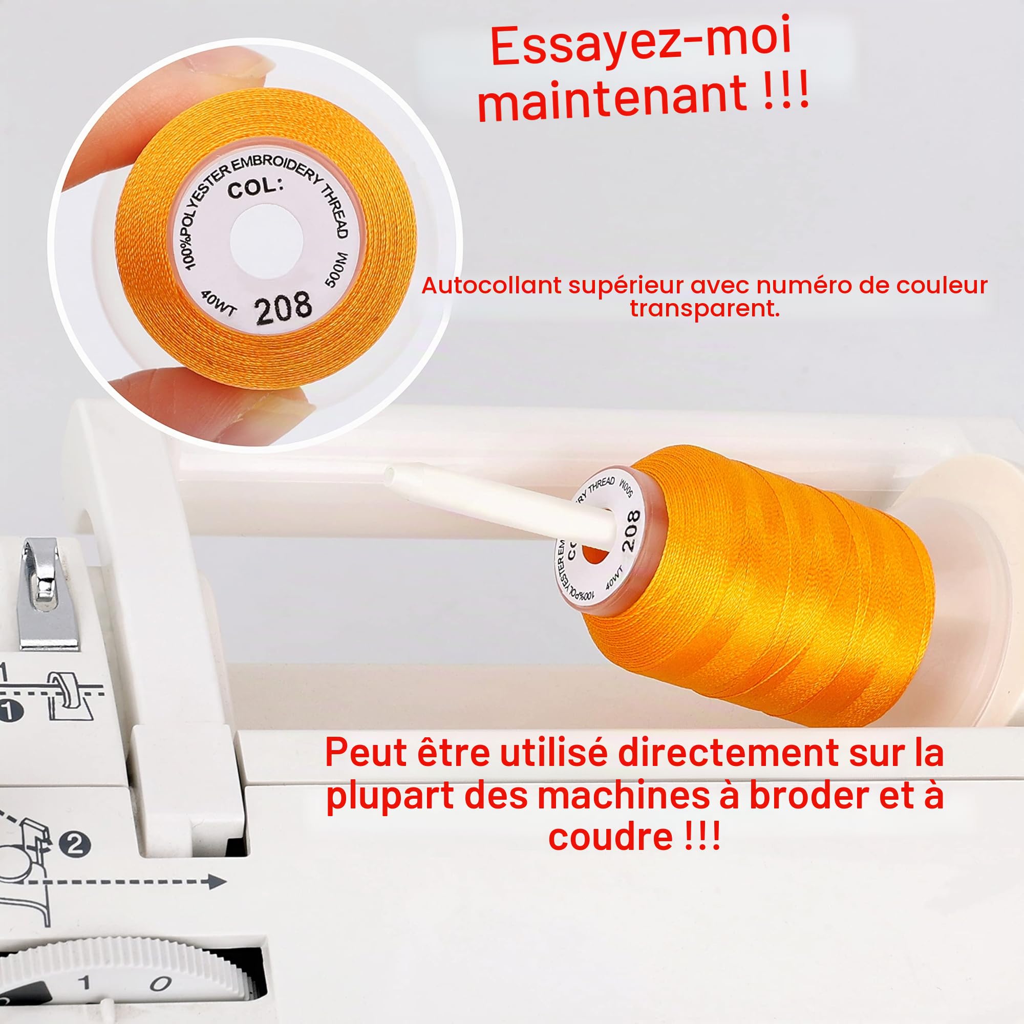 New brothread 80 Bobines Janome Couleurs Polyester Fil Machine à Broder 500M - Assortiment de Nouvelles Couleurs