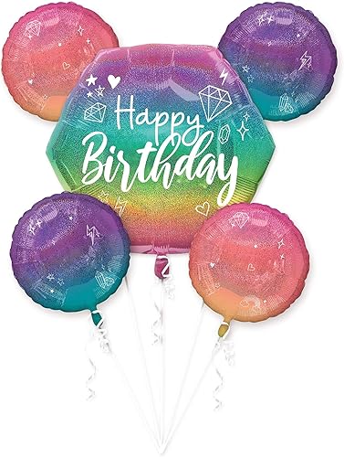 Anagram Party City - Ramo de globos brillantes, suministros para fiestas, 5 unidades