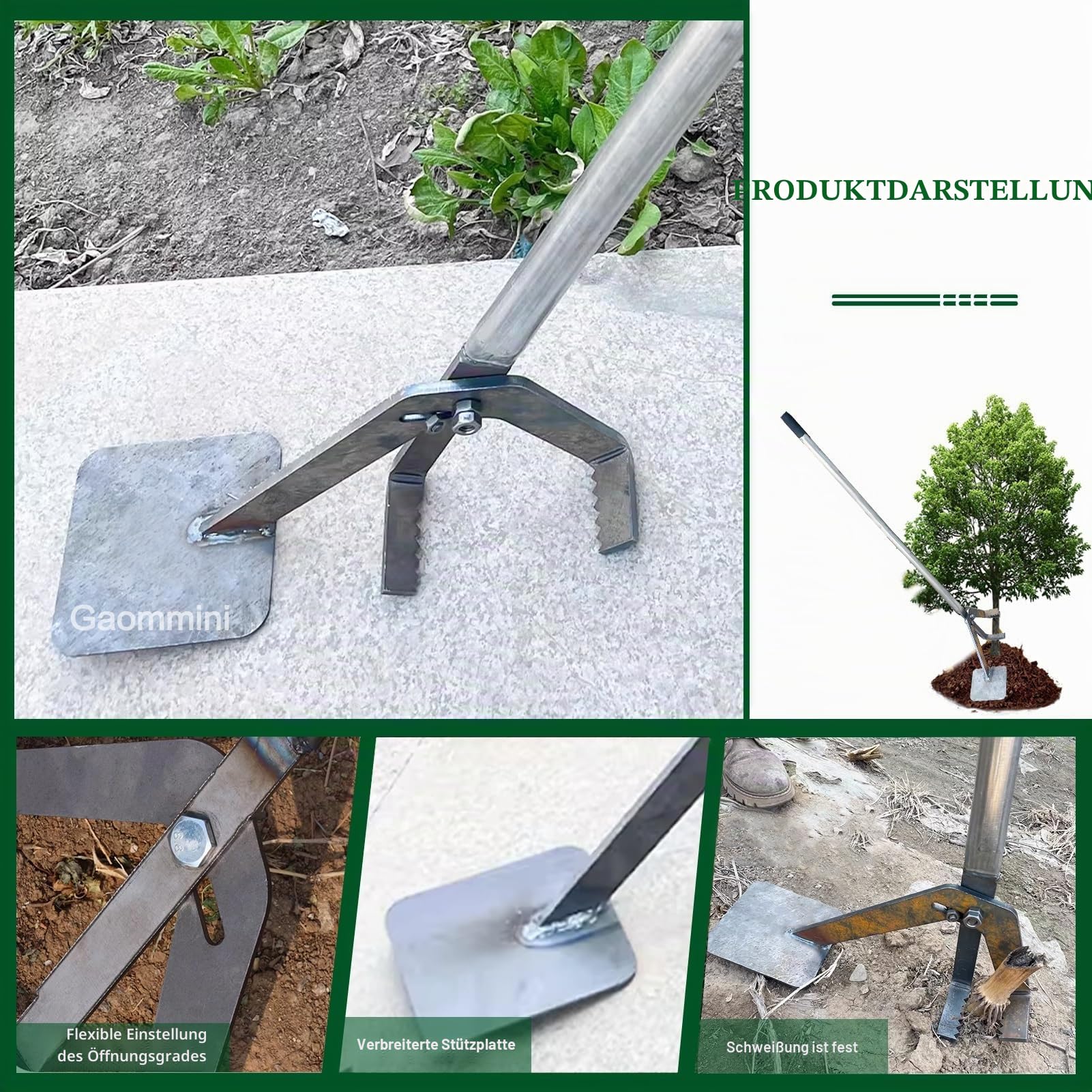 Baumzieher mit hoher Hebelwirkung, manueller Wurzelentferner, Unkrautzieher – entwurzelt Bäume und Sträucher vollständig, ergonomisches Gartenwerkzeug(132CM/52IN/1.32M)