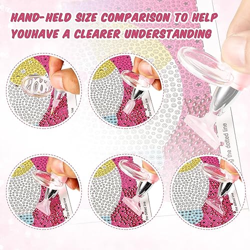 Miniatura 3 de 2 bolígrafos LED de pintura de diamante con luz, bolígrafo de punto de pintura de diamante 5D con 2 modos de luz, 12 cabezales de repuesto para