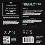 Wipex Yoga Mat Cleaner Wipes - Plant-Based Lemongrass, Eucalyptus & Vinegar Wipes for Gym & Fitness Equipment & All Purpose Gym Cleaning - Safe for Peloton Bikes & Treadmills - 400 Count