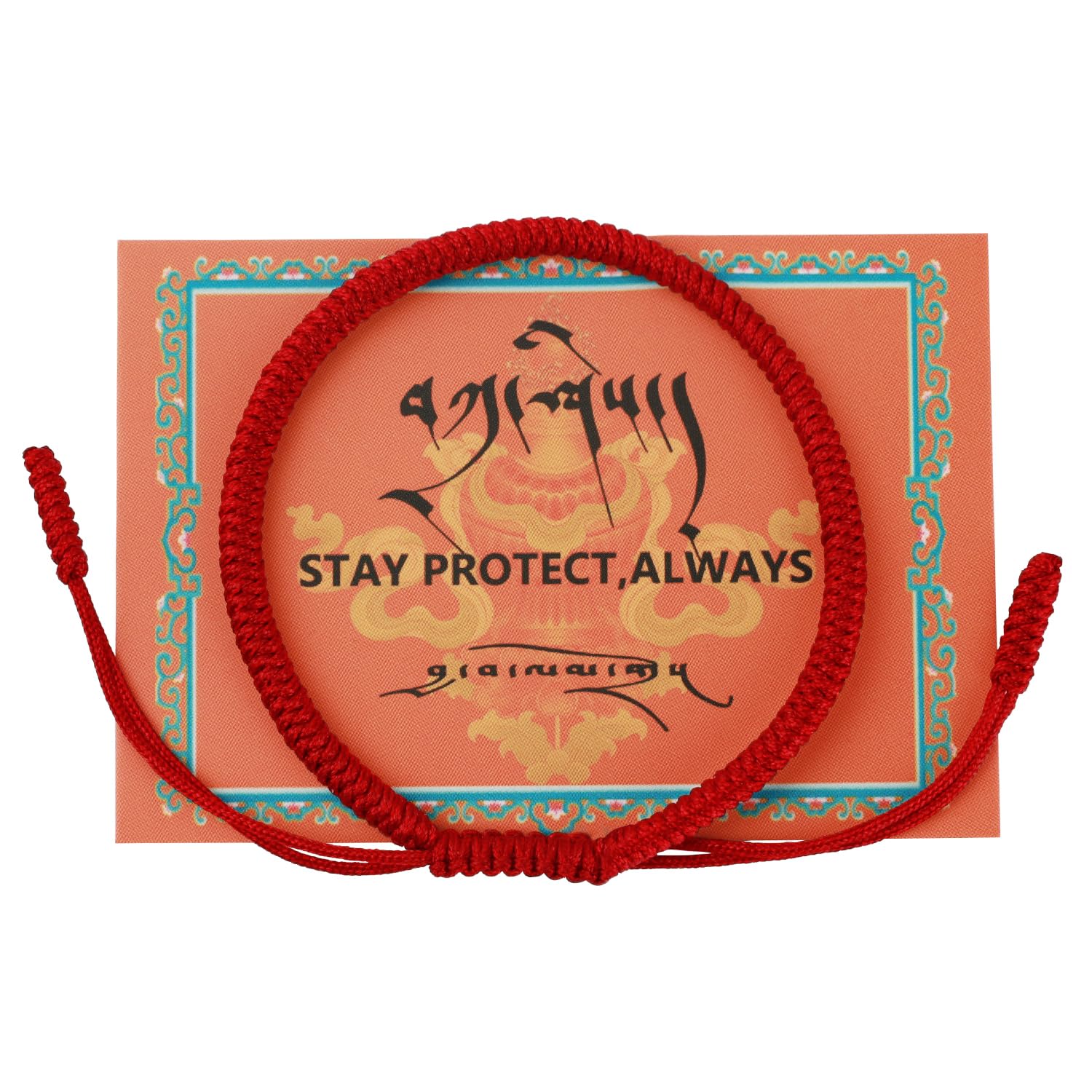 Authentic Blessed Tibetan monks Handmade Dorje Knot protection bracelet for women and men with a talisman.red bracelet-Red string bracelet-mens bracelet rope-gifts for women and men (A-red) Thumbnail