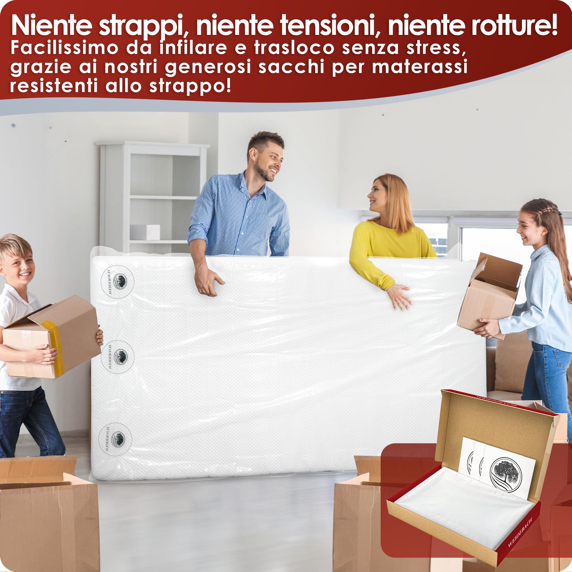 Custodia Per Materasso In Plastica - 200x240 Cm (Queen), Impermeabile E Antipolvere Per Traslochi O Archiviazion - Foto 3