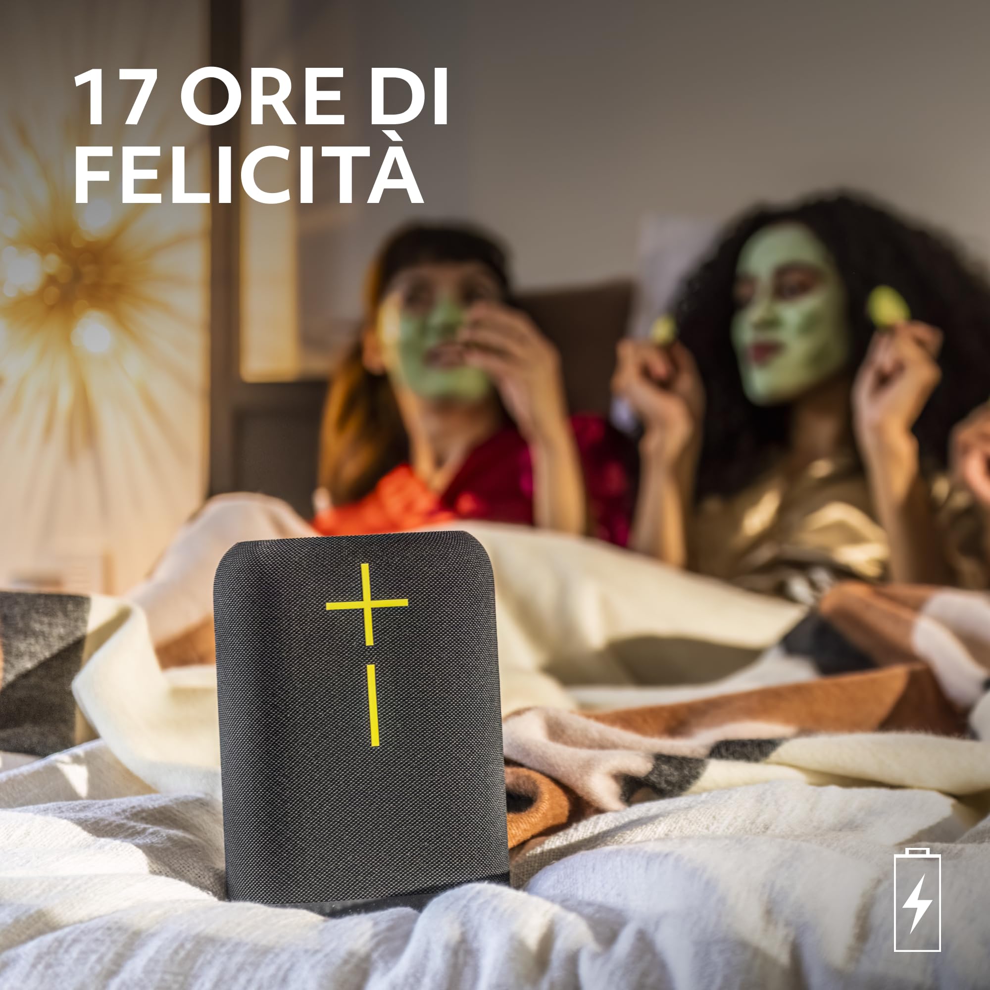 Ultimate Ears EPICBOOM, altoparlante bluetooth wireless portatile, bassi ottimali,audio a 360 gradi, EQ adattivo,IP67 impermeabile, galleggiante, batteria di 17 ore,raggio d’azione di 55 m - Nero