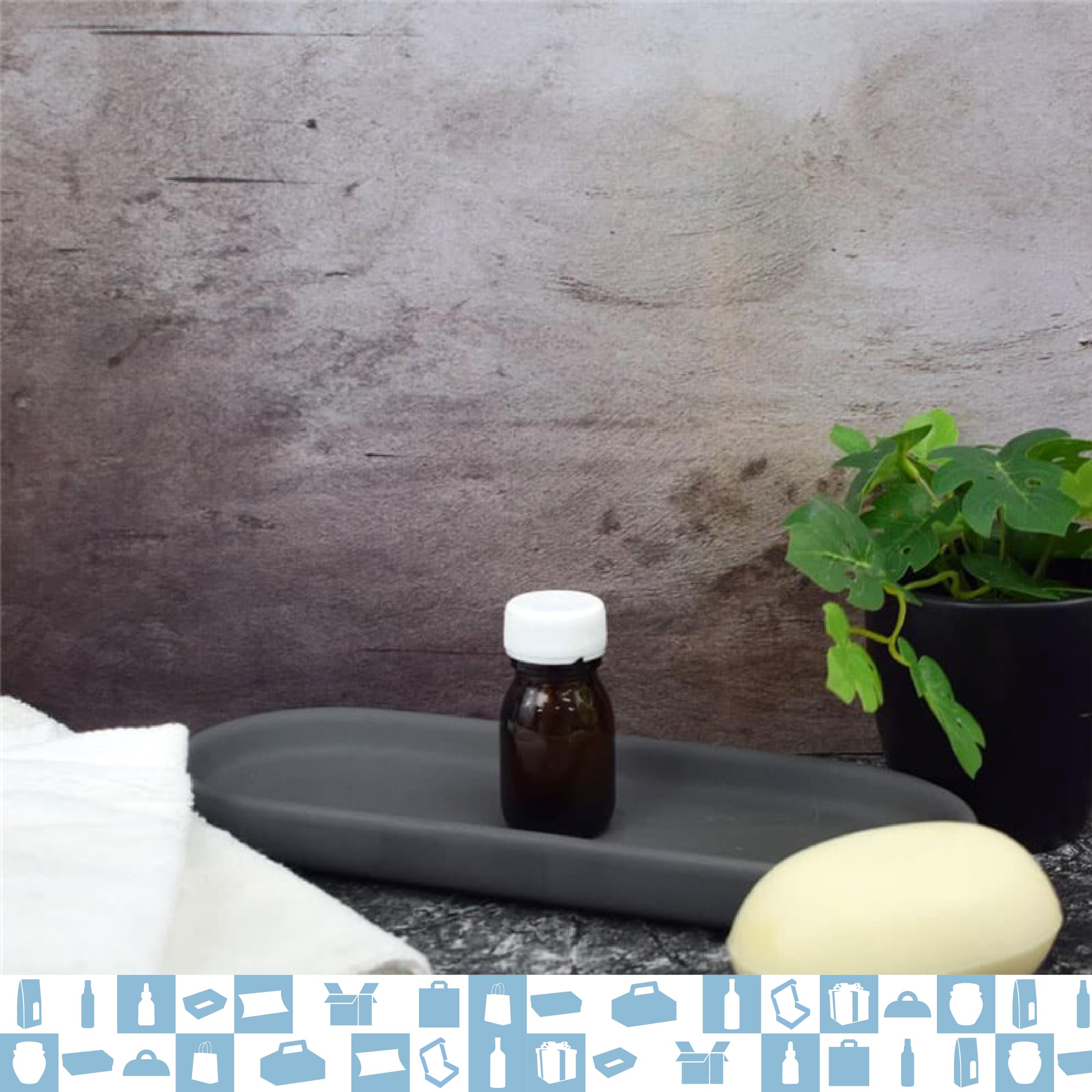 Espirito Rebelde 20x Flacon Vide en Verre Ambré de 30 ml avec Couvercle en Plastique - Flacon pour Huiles Essentielles, Cosmétiques, Produits de Laboratoire, Médicaments - Aromathérapie