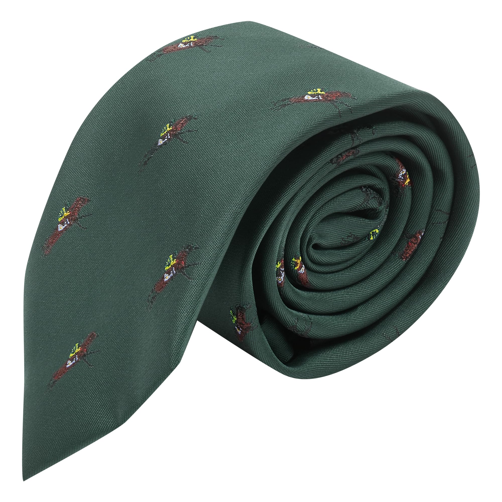 King & Priory Dark Green Embroidered Horse and Jockey Tie