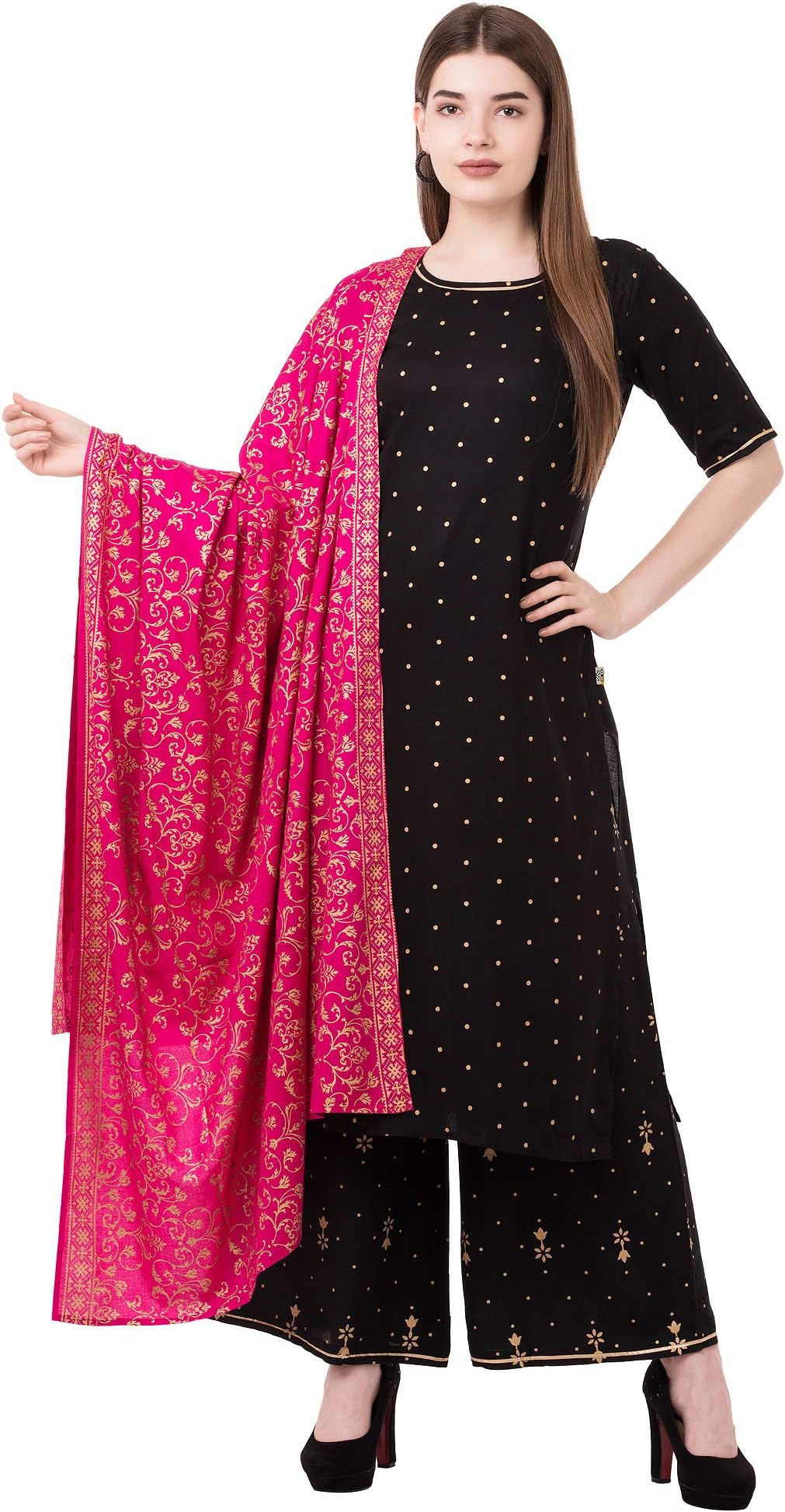 Sanganeri KurtiWomen Rayon Salwar Suit Set