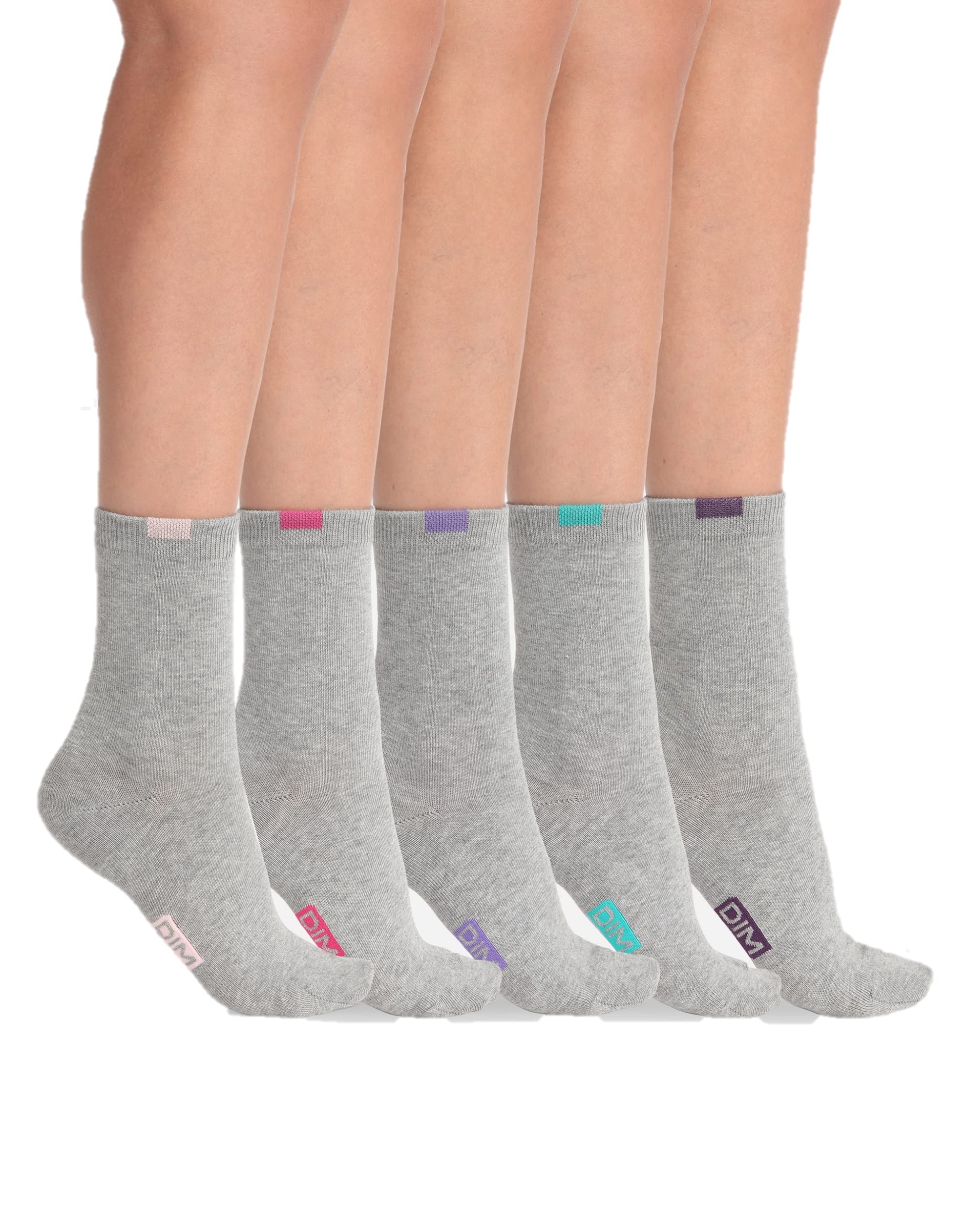 DIM Women - Ecodim Cotton Socks x5 | Reinforced Heels & Toes | Breathable Fine Mesh | Everyday Comfort